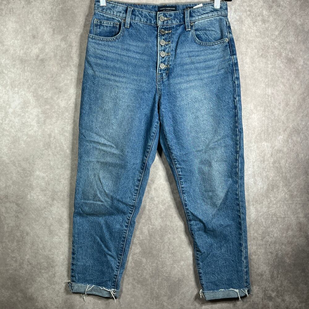 Lucky Brand Drew Mom Ankle Jeans Womens 6/28 Blue Medium Wash Denim High Rise